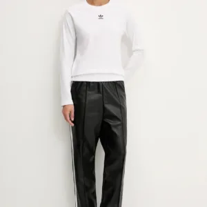 adidas Originals longsleeve bawełniany Essentials kolor biały JW7454