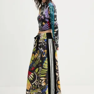 adidas longsleeve x Farm Rio kolor czarny z półgolfem JL8649