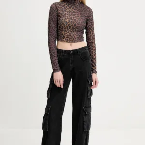 adidas Originals longsleeve Long Sleeve Tee kolor brązowy z golfem JW2772