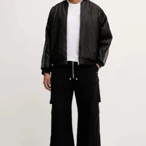 adidas Originals kurtka bomber jeansowa Denim Jkt kolor czarny zimowa oversize JY2796