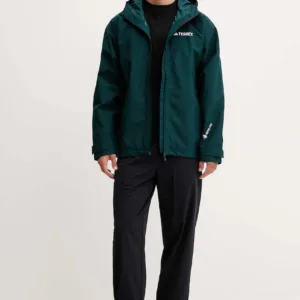 adidas TERREX kurtka przeciwdeszczowa Xploric 2L Gore kolor zielony przejściowa JL9748