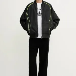 adidas Originals kurtka bomber Teamgeist kolor czarny przejściowa oversize JX4082