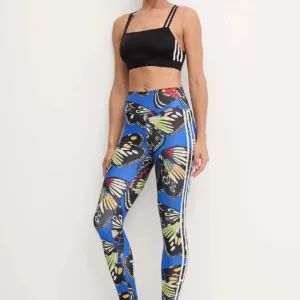 adidas Performance legginsy treningowe x Farm Rio damskie kolor niebieski wzorzyste JL8628