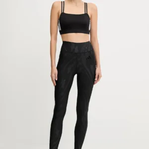 adidas Performance legginsy treningowe Optime damskie kolor czarny wzorzyste JV5185