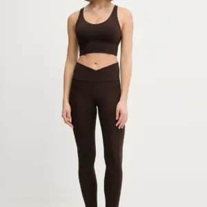 adidas Performance legginsy treningowe damskie kolor brązowy gładkie KT3284