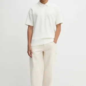 adidas polo bawełniane ALL SZN męski kolor beżowy gładki JL6547