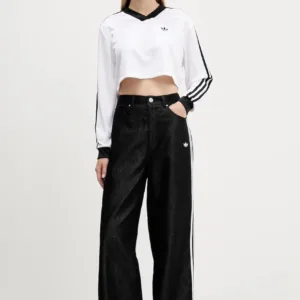 adidas Originals jeansy Baggy Shine Dnm damskie high waist KE9799