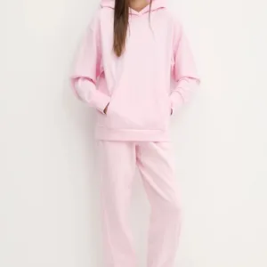 adidas bluza bawełniana All SZN damska kolor różowy z kapturem gładka JV7343