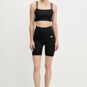 adidas Performance szorty treningowe Optime Essentials damskie kolor czarny gładkie high waist IT2281
