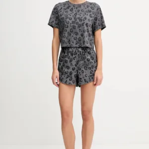 adidas Performance szorty treningowe damskie kolor szary wzorzyste high waist JN2641