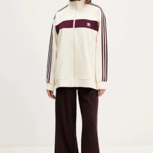 adidas Originals bluza 3-Stripes damska kolor beżowy wzorzysta KA7751