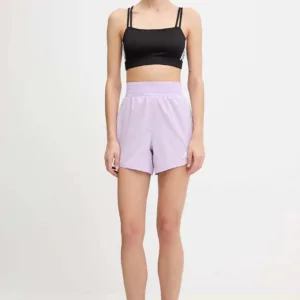 adidas Performance szorty treningowe Pacer damskie kolor fioletowy gładkie high waist JX4852