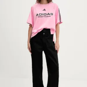 adidas t-shirt Tiro damski kolor różowy JL9213