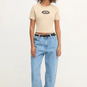 adidas Originals t-shirt Cut Out Rib Tee damski kolor beżowy odkryte plecy KC8803