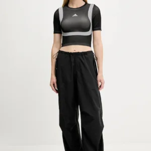 adidas Originals t-shirt Seamless Techfit Baby Tee damski kolor czarny JV7159