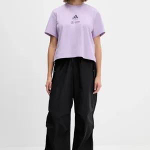 adidas t-shirt bawełniany x Mercedes damski kolor fioletowy JX8816
