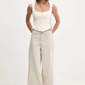 adidas Originals top Velvet kolor beżowy KF4692