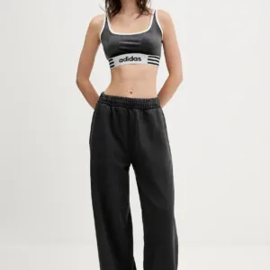 adidas Originals top welurowy Winterized kolor czarny JW7282