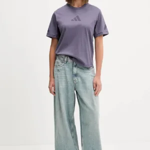 adidas t-shirt bawełniany adidas x Z.N.E damski kolor fioletowy JW7755