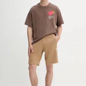 adidas Originals t-shirt World Class Tee męski kolor brązowy z nadrukiem JM9956