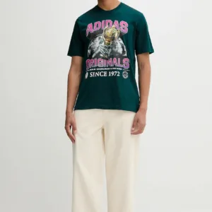 adidas Originals t-shirt Graphic Reg Sst męski kolor zielony z nadrukiem JW2974