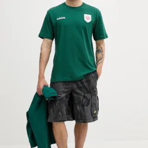 adidas Originals t-shirt bawełniany Graphic Tee męski kolor zielony z aplikacją JX3057