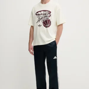 adidas Originals t-shirt Hot Shot Tee męski kolor beżowy z nadrukiem JY3651