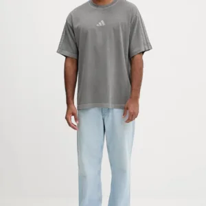 adidas t-shirt bawełniany All SZN męski kolor szary gładki JN0611