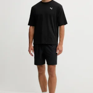 Puma t-shirt bawełniany męski kolor czarny gładki 629645