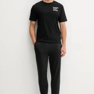 New Balance t-shirt bawełniany męski kolor czarny z nadrukiem MT53921BK