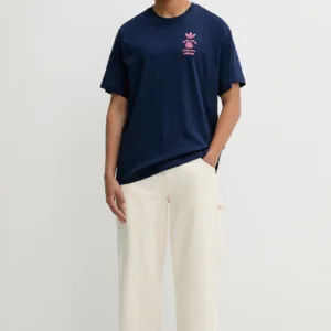 adidas Originals t-shirt bawełniany Japan Florals T męski kolor niebieski z nadrukiem KT0787