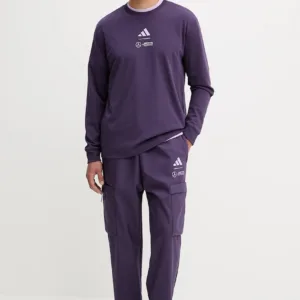 adidas t-shirt x Mercedes męski kolor fioletowy z nadrukiem JX8811