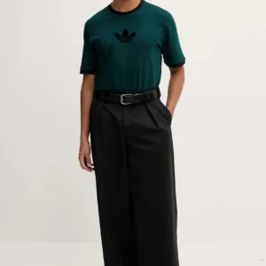 adidas Originals t-shirt bawełniany Adicolor loose 2000s męski kolor zielony z aplikacją JX1513