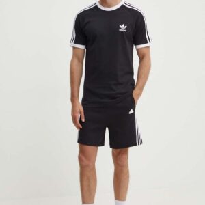 adidas Originals t-shirt bawełniany Adicolor 3-Stripes kolor czarny wzorzysty IA4845
