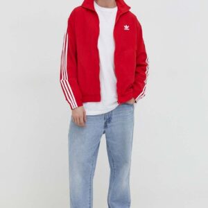 adidas Originals bluza Adicolor Woven Firebird Track Top męska kolor czerwony wzorzysta IT2495