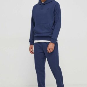 New Balance bluza bawełniana MT41534NNY męska kolor granatowy z kapturem z aplikacją