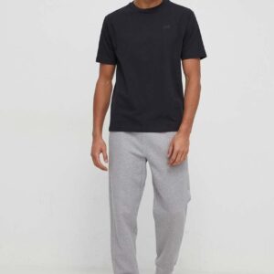 New Balance t-shirt bawełniany MT41533BK męski kolor czarny z aplikacją