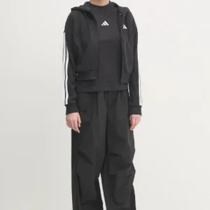 adidas bluza Essentials damska kolor czarny z kapturem z aplikacją JE0052