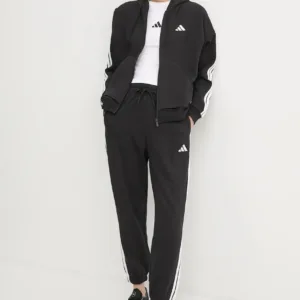 adidas bluza Essentials damska kolor czarny z kapturem z aplikacją JE1283