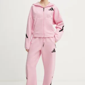 adidas bluza Z.N.E. damska kolor różowy z kapturem z nadrukiem JC5393