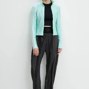 adidas Originals bluza 3-Stripes damska kolor turkusowy z aplikacją JC5579