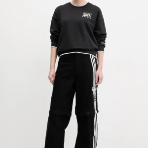 adidas Originals bluza bawełniana Graphic Sweat damska kolor czarny wzorzysta JD1810