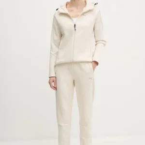 Puma bluza damska kolor beżowy z kapturem gładka 685050