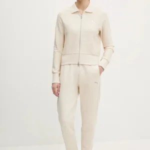 Puma bluza bawełniana damska kolor beżowy gładka 629781