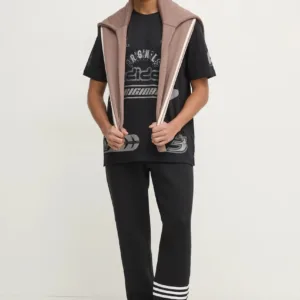 adidas Originals bluza 3-Stripes męska kolor brązowy z kapturem z aplikacją JP1000