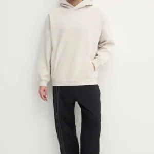 adidas Originals bluza bawełniana dziecięca Essential męska kolor beżowy z kapturem gładka JD3299