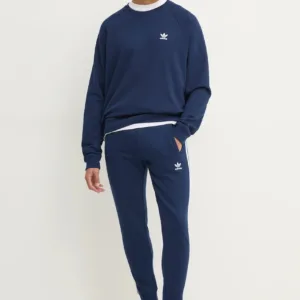 adidas Originals bluza bawełniana Essential męska kolor granatowy gładka JD2414