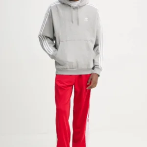 adidas Originals bluza BAGGY HOODIE męska kolor szary z kapturem z aplikacją JP1076