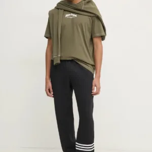adidas Originals bluza bawełniana Wabash męska kolor zielony z kapturem z nadrukiem JP4482