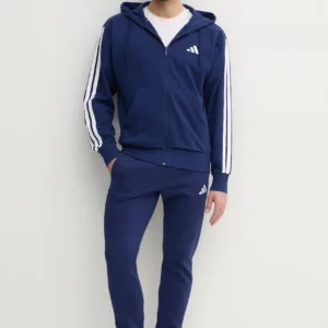 adidas bluza Essentials męska kolor granatowy z kapturem wzorzysta JE6341